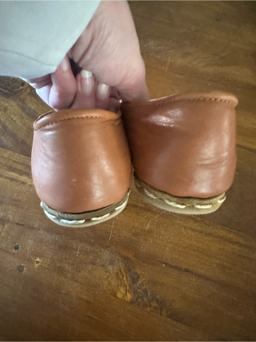 Sabah Sunwashed Brown Leather Slip On Loafer Flats Women’s Size 39 — image 5 of 8
